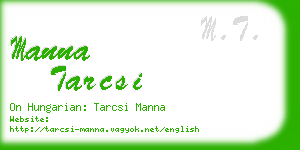 manna tarcsi business card